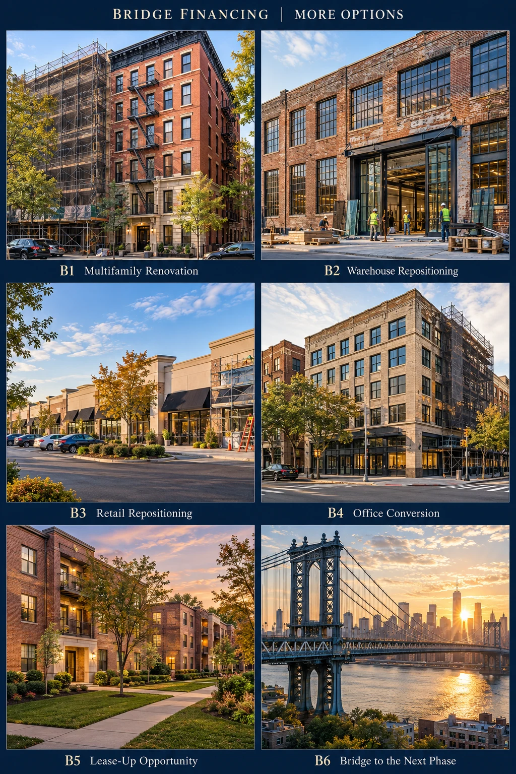 Multifamily building with facade renovation in progress