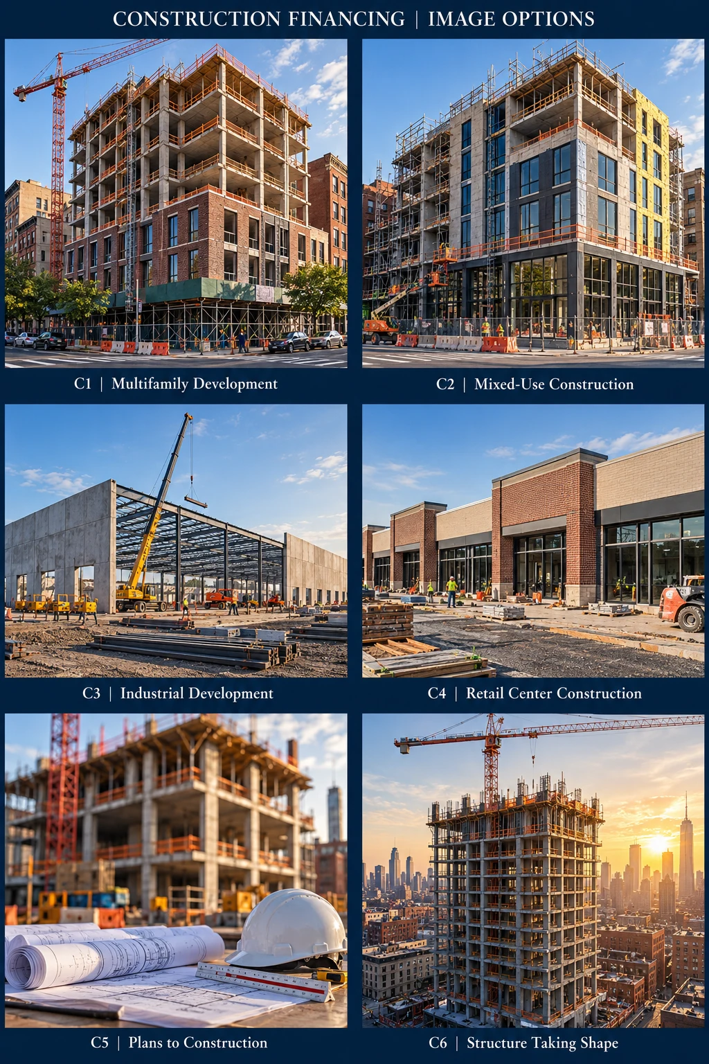 Urban multifamily building under construction